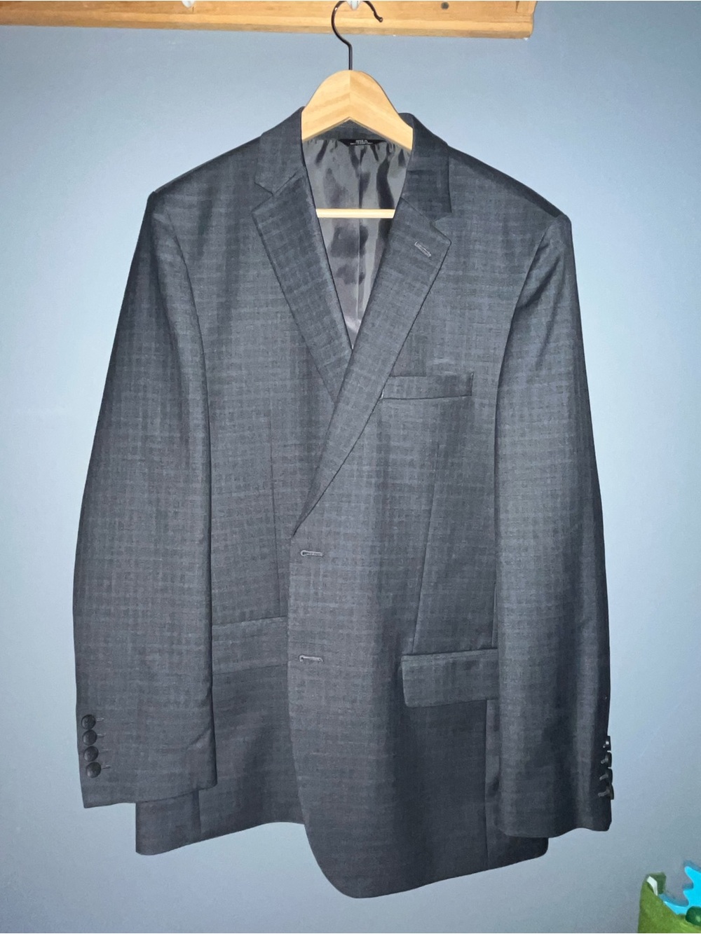 Men's Charcoal Gray Two-Button Blazer